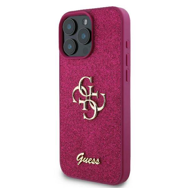 Tok Apple iPhone 16-hoz, Guess, Fixed Glitter Big 4G, Lila