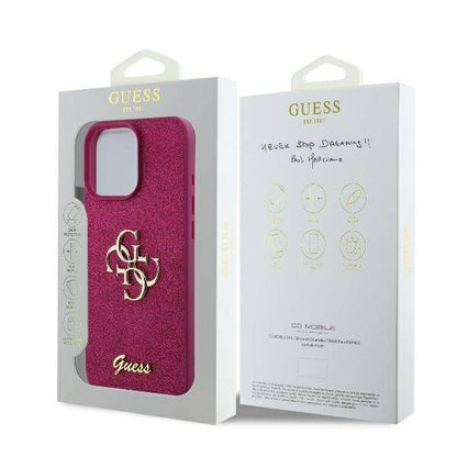 Tok Apple iPhone 16-hoz, Guess, Fixed Glitter Big 4G, Lila