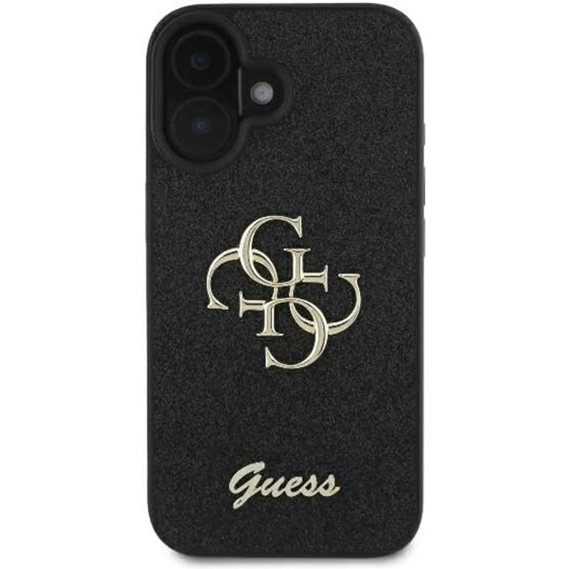 Tok Apple iPhone 16-hoz, Guess, Fixed Glitter Big 4G, Fekete