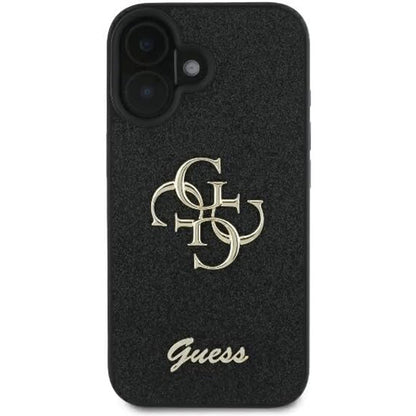 Tok Apple iPhone 16-hoz, Guess, Fixed Glitter Big 4G, Fekete