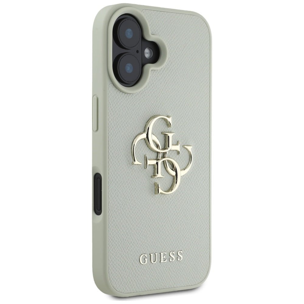 Tok Apple iPhone 16-hoz, Guess, Grained Big 4G Logo Small Classic Logo, Zöld