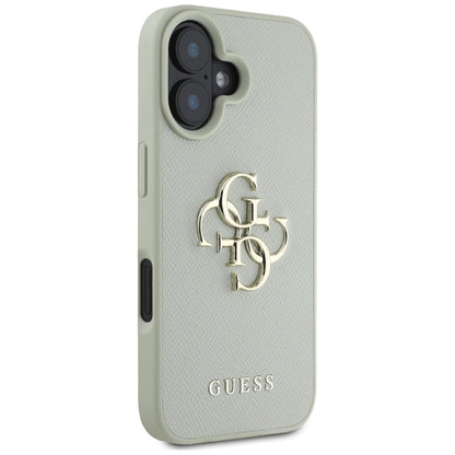 Tok Apple iPhone 16-hoz, Guess, Grained Big 4G Logo Small Classic Logo, Zöld