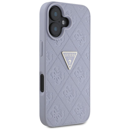 Tok a Apple iPhone 16-hoz, Guess, Hot Stamp 4G Pattern Triangle Logo, Világoslila