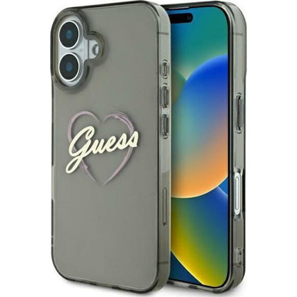 Tok Apple iPhone 16-hoz, Guess, IML Heart, Fekete