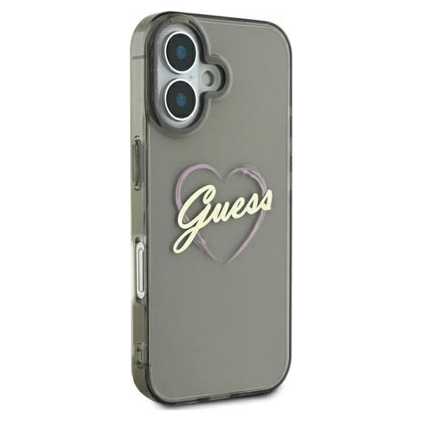 Tok Apple iPhone 16-hoz, Guess, IML Heart, Fekete