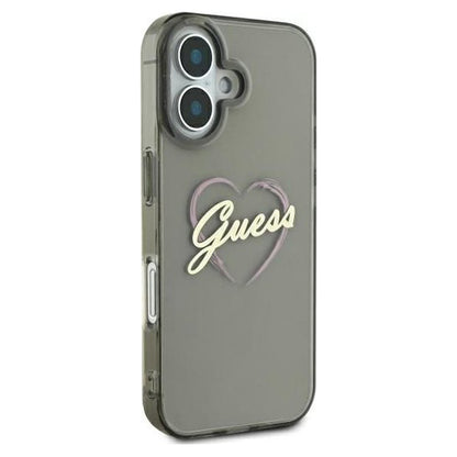 Tok Apple iPhone 16-hoz, Guess, IML Heart, Fekete