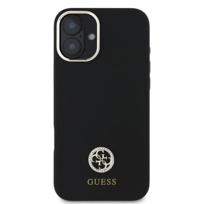 Tok a Apple iPhone 16-hoz, Guess, Logo Strass 4G, Fekete