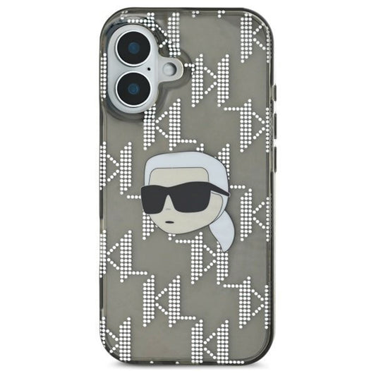 Case for Apple iPhone 16, Karl Lagerfeld, IML Luxury Electroplated Karl's Head, Black