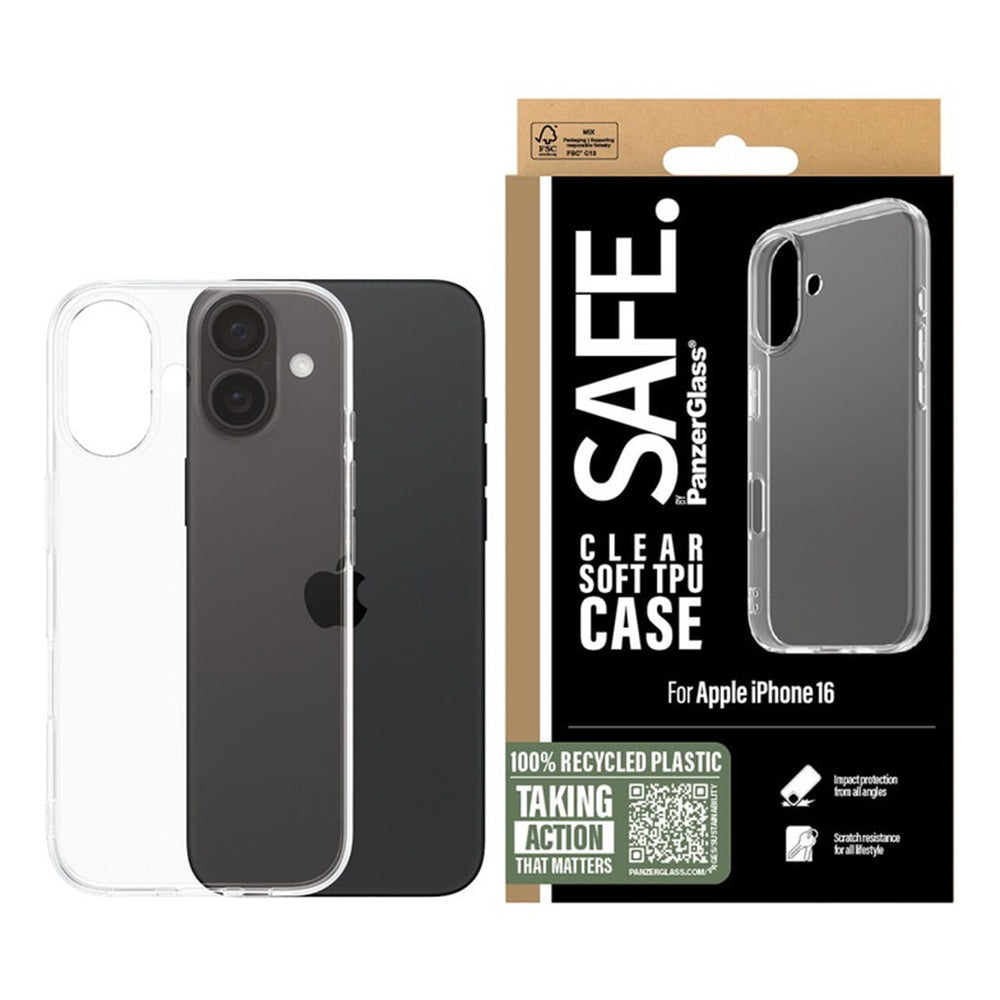 Tok Apple iPhone 16-hoz, PanzerGlass, Safe., Átlátszó