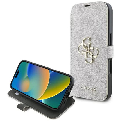 Tok a Apple iPhone 16 Plus-hoz, Guess, 4G Book, Rózsaszín