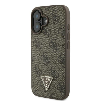 Tok a Apple iPhone 16 Plus-hoz, Guess, 4G Triangle Strass, Barna
