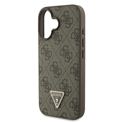 Tok a Apple iPhone 16 Plus-hoz, Guess, 4G Triangle Strass, Barna