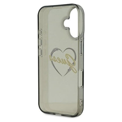 Tok Apple iPhone 16 Plus-hoz, Guess, IML Heart, Fekete