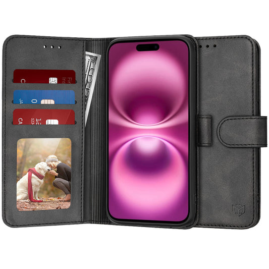 Tok Apple iPhone 16 Plus-hoz, Techsuit, Diary Book, Fekete