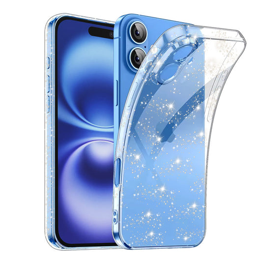 Case for Apple iPhone 16 Plus, Techsuit, SparkleSkin, Transparent