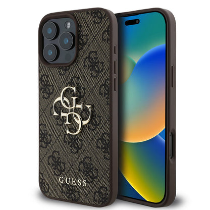 Tok Apple iPhone 16 Pro-hoz, Guess, 4G Big Logo, Barna