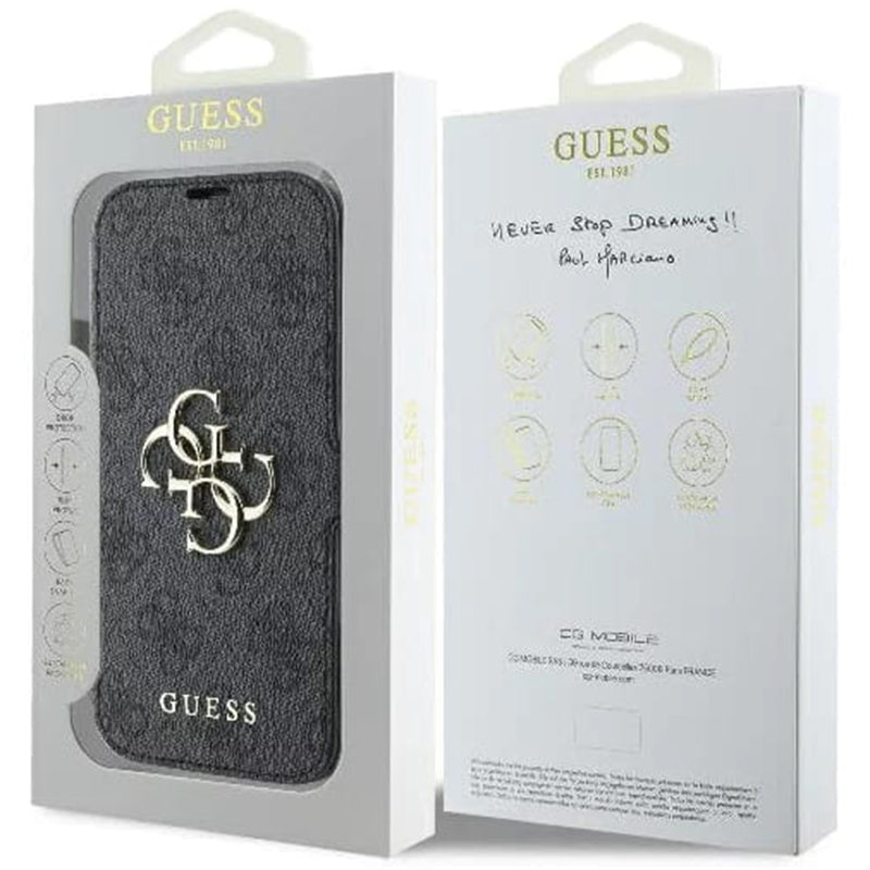 Tok a Apple iPhone 16 Pro-hoz, Guess, 4G Book, Fekete
