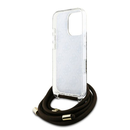 Tok a Apple iPhone 16 Pro-hoz, Guess, Crossbody Cord 4G Print, Barna