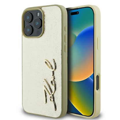 Tok Apple iPhone 16 Pro-hoz, Karl Lagerfeld, Metal Signature, Arany