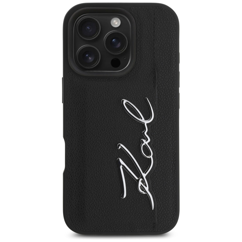 Tok Apple iPhone 16 Pro-hoz, Karl Lagerfeld, Metal Signature, Fekete