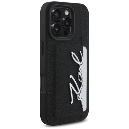 Tok Apple iPhone 16 Pro-hoz, Karl Lagerfeld, Metal Signature, Fekete