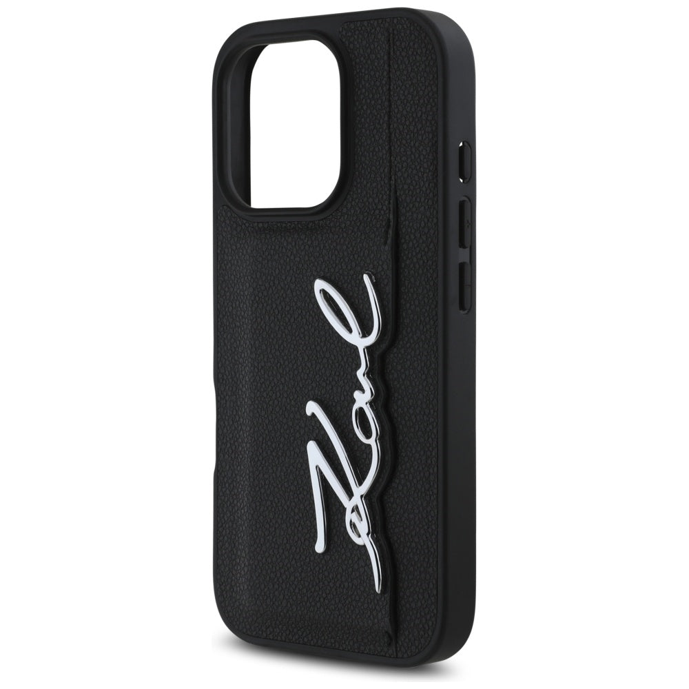 Tok Apple iPhone 16 Pro-hoz, Karl Lagerfeld, Metal Signature, Fekete