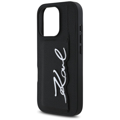 Tok Apple iPhone 16 Pro-hoz, Karl Lagerfeld, Metal Signature, Fekete