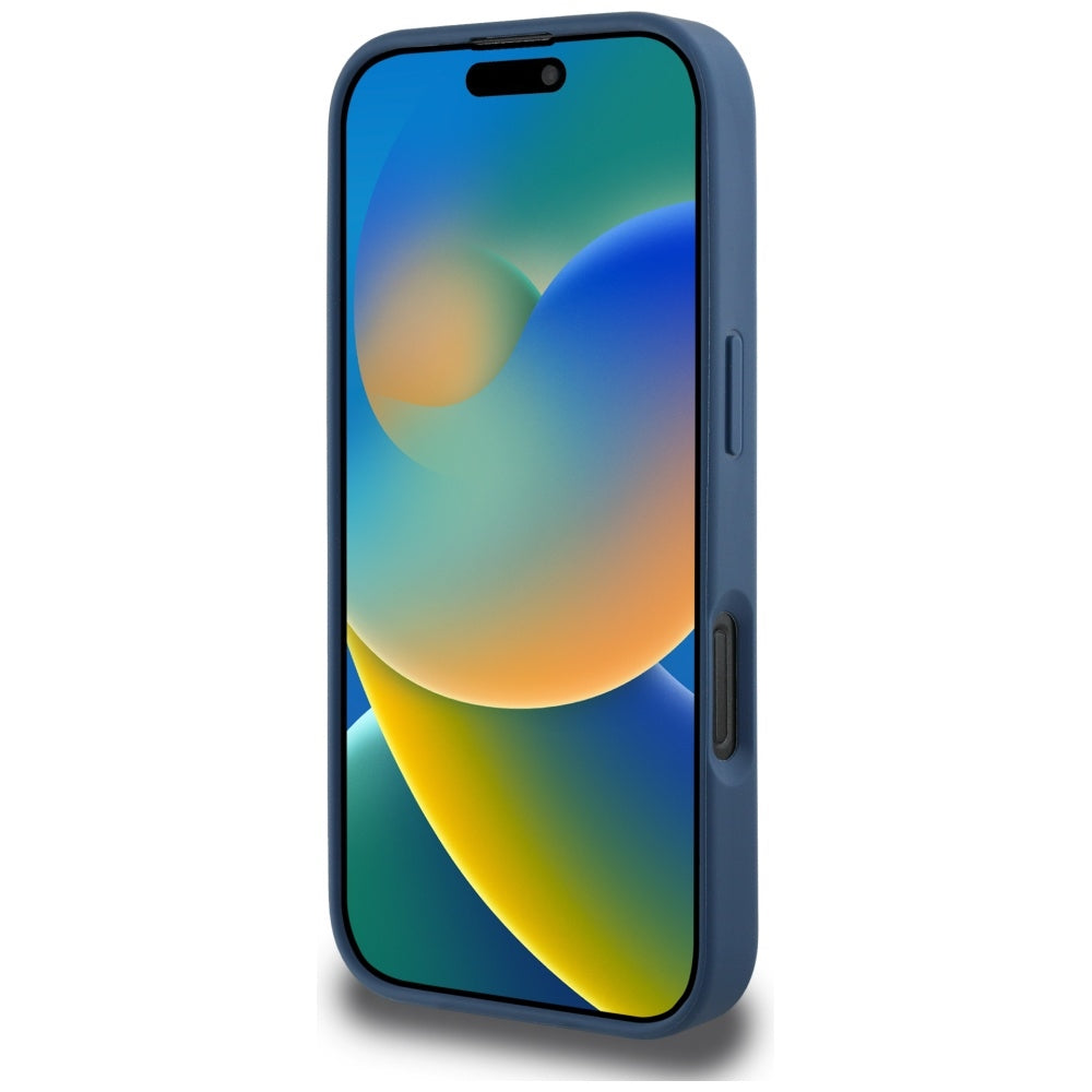 Tok Apple iPhone 16 Pro Max-hoz, Guess, 4G Grained Roses Big Logo, Kék