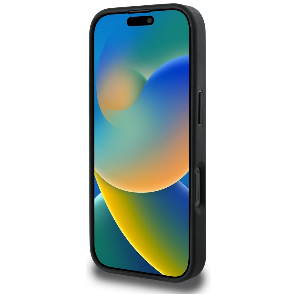 Tok Apple iPhone 16 Pro Max-hoz, Guess, 4G Grained Roses Big Logo, Fekete