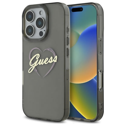 Tok a Apple iPhone 16 Pro Max-hoz, Guess, IML Heart, Fekete
