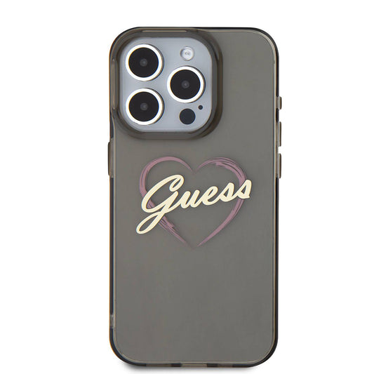Tok a Apple iPhone 16 Pro Max-hoz, Guess, IML Heart, Fekete