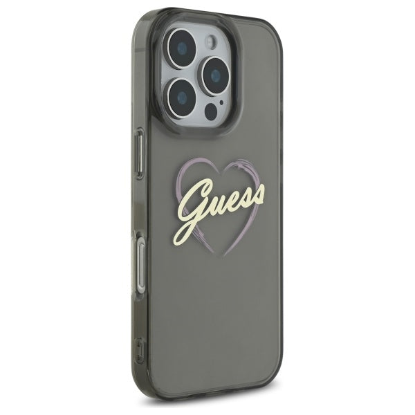 Tok a Apple iPhone 16 Pro Max-hoz, Guess, IML Heart, Fekete