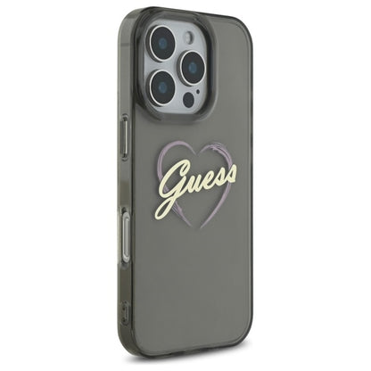 Tok a Apple iPhone 16 Pro Max-hoz, Guess, IML Heart, Fekete