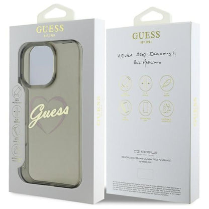 Tok a Apple iPhone 16 Pro Max-hoz, Guess, IML Heart, Fekete