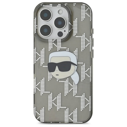 Tok Apple iPhone 16 Pro Max-hoz, Karl Lagerfeld, IML Luxury Electroplated Karl's Head, Fekete