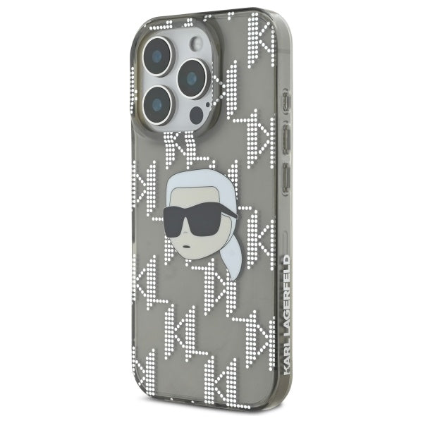 Tok Apple iPhone 16 Pro Max-hoz, Karl Lagerfeld, IML Luxury Electroplated Karl's Head, Fekete