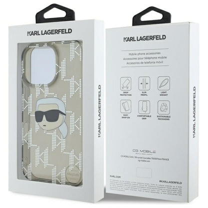Tok Apple iPhone 16 Pro Max-hoz, Karl Lagerfeld, IML Luxury Electroplated Karl's Head, Fekete