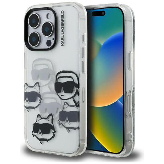 Tok Apple iPhone 16 Pro Max-hoz, Karl Lagerfeld, IML Luxus Többszörös Fejminta, Átlátszó