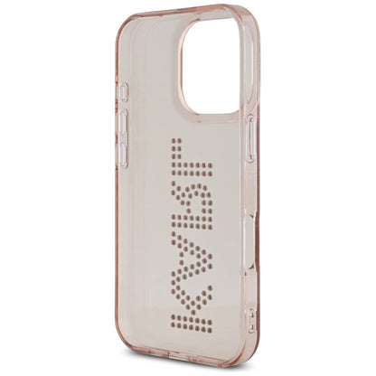Case for Apple iPhone 16 Pro Max, Karl Lagerfeld, IML Rhinestones Pink Logo, Pink
