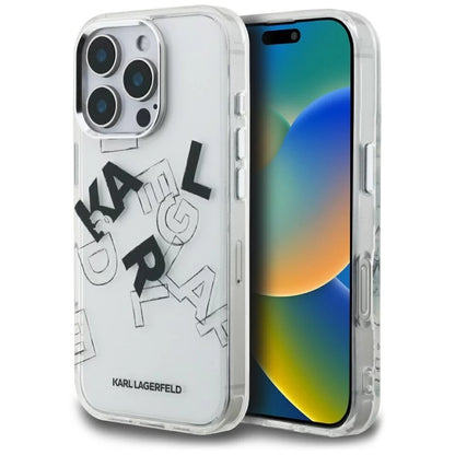 Tok Apple iPhone 16 Pro Max-hoz, Karl Lagerfeld, IML Sketched Graphic Logo, Átlátszó