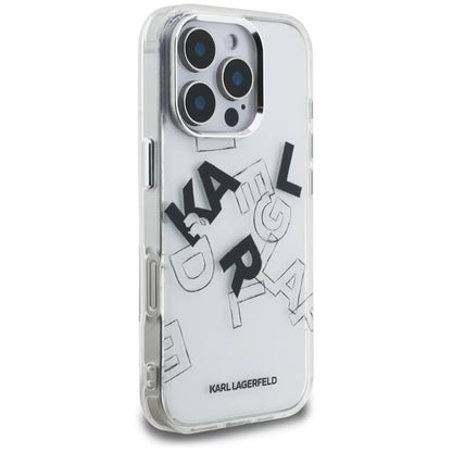 Tok Apple iPhone 16 Pro Max-hoz, Karl Lagerfeld, IML Sketched Graphic Logo, Átlátszó