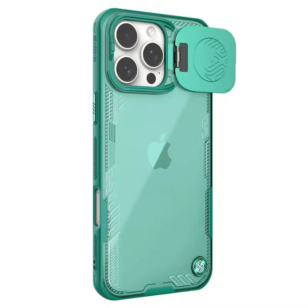Tok Apple iPhone 16 Pro Max-hoz, Nillkin, Iceblade Prop (kamera kivágás nélkül), zöld