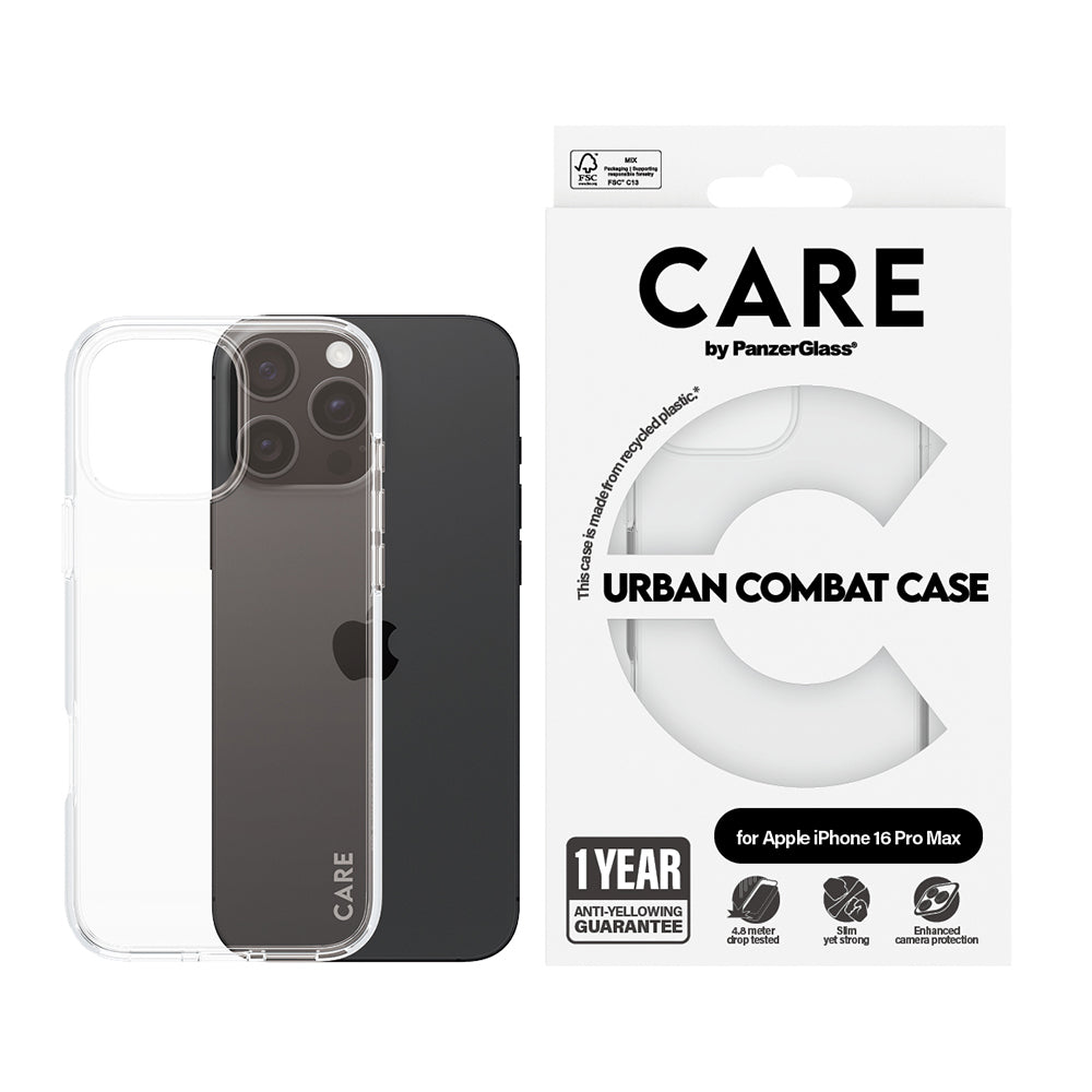 Tok Apple iPhone 16 Pro-hoz, PanzerGlass, Care Urban Combat, Átlátszó