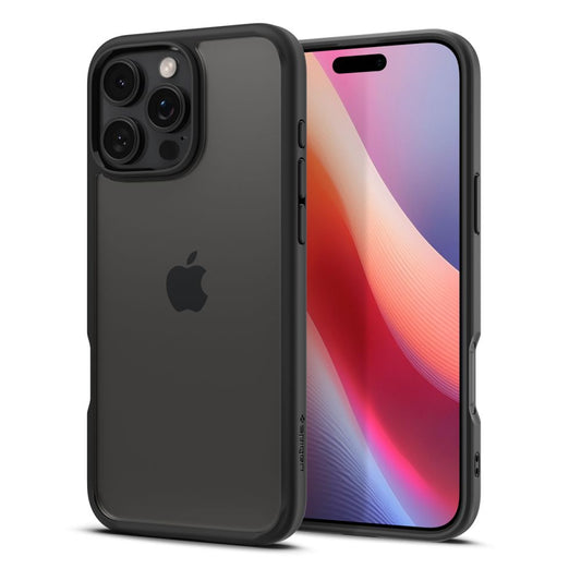 Tok a Apple iPhone 16 Pro-hoz, Spigen, Ultra Hybrid, Matt Fekete