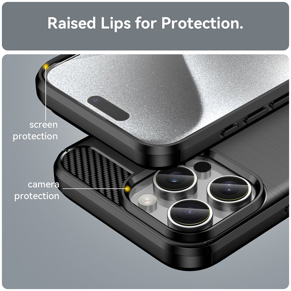 Tok Apple iPhone 16 Pro-hoz, Techsuit, karbon, fekete