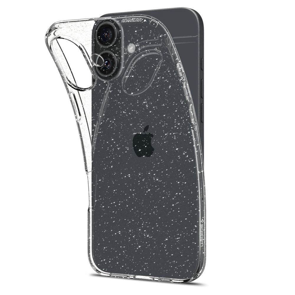 Case for Apple iPhone 16, Spigen, Liquid Crystal Glitter, Transparent ACS08192