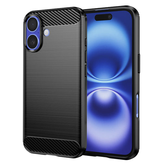 Tok Apple iPhone 16-hoz, Techsuit, karbon, fekete