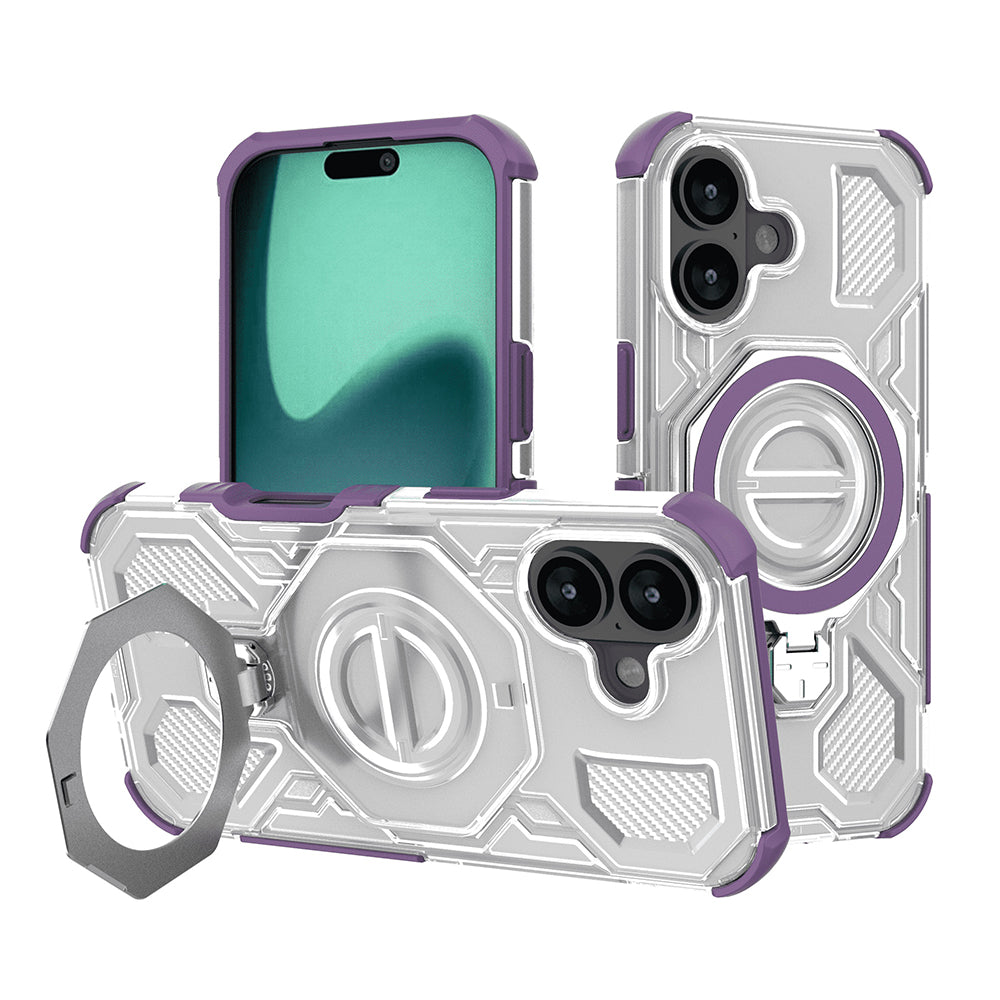 Tok Apple iPhone 16-hoz, Techsuit, Carbon Shield Pro, Lila
