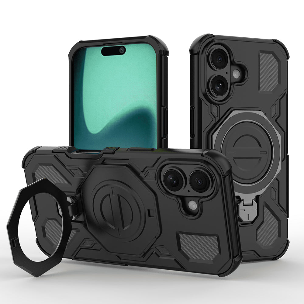 Tok Apple iPhone 16-hoz, Techsuit, Carbon Shield Pro, Fekete