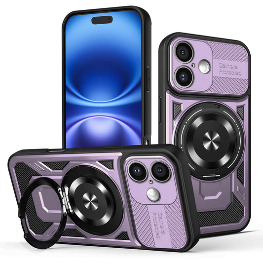 Tok Apple iPhone 16-hoz, Techsuit, RuggedCam, Lila